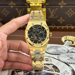 Audemars Piguet Royal Oak Openworked 15407 Replica Cao Cấp Mạ Vàng Mặt Lộ Cơ Nhà Máy THB 41mm (2)