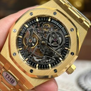Audemars Piguet Royal Oak Openworked 15407 Replica Cao Cấp Mạ Vàng Mặt Lộ Cơ Nhà Máy THB 41mm (2)