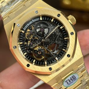 Audemars Piguet Royal Oak Openworked 15407 Replica Cao Cấp Mạ Vàng Mặt Lộ Cơ Nhà Máy THB 41mm (2)