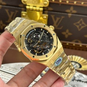 Audemars Piguet Royal Oak Openworked 15407 Replica Cao Cấp Mạ Vàng Mặt Lộ Cơ Nhà Máy THB 41mm (2)