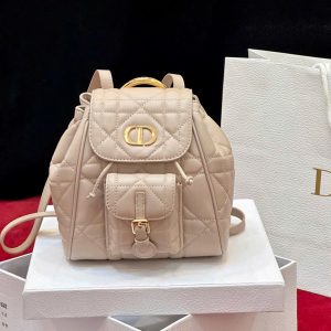 Ba Lô Dior Caro Mini Màu Hồng Nhạt Like Auth 18cm (2)