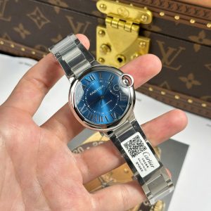Cartier Ballon Bleu Rep Cao Cấp Mặt Xanh Dương Máy Cơ Tự Động Thụy Sỹ Nhà Máy AF 40mm (2)