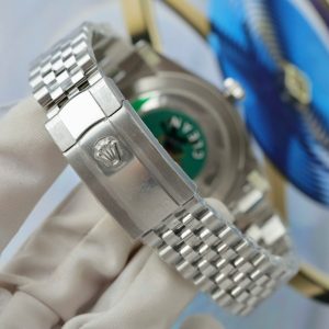 Đồng Hồ Rolex DateJust Replica 11 Mặt Xanh Blue Cọc Số Đính Moissanite Nhà Máy Clean 41mm (2)