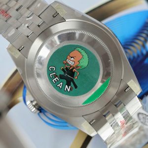 Đồng Hồ Rolex DateJust Replica 11 Mặt Xanh Blue Cọc Số Đính Moissanite Nhà Máy Clean 41mm (2)