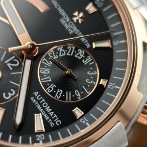 Đồng Hồ Vacheron Constantin Overseas Dual Time 47450 Demi Rose Gold Rep 11 Mặt Đen Xưởng 9F 42mm (2)