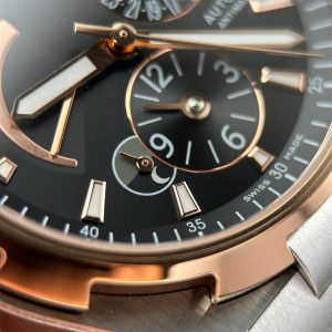 Đồng Hồ Vacheron Constantin Overseas Dual Time 47450 Demi Rose Gold Rep 11 Mặt Đen Xưởng 9F 42mm (2)