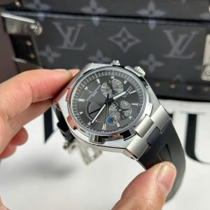 Đồng Hồ Vacheron Constantin Overseas Dual Time 47450 Rep 11 Mặt Xám Dây Cao Su Xưởng 9F 42mm (2)