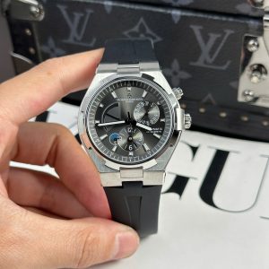 Đồng Hồ Vacheron Constantin Overseas Dual Time 47450 Rep 11 Mặt Xám Dây Cao Su Xưởng 9F 42mm (2)