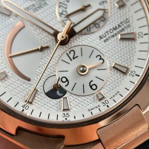 Đồng Hồ Vacheron Constantin Replica 11 Overseas Dual Time 47450 Mạ Vàng Hồng Mặt Trắng Xưởng 9F 42mm (2)