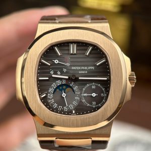 Patek Philippe Nautilus 5712R Replica 11 Mặt Xám Dây Da Nhà Máy PPF V3 40mm (2)