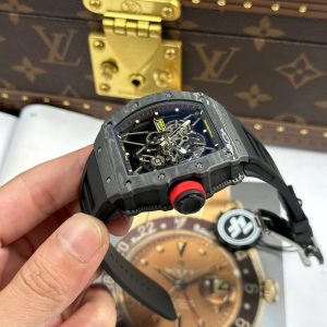 Richard Mille RM35-01 Rafael Nadal Vỏ Carbon NTPT Dây Cao Su Đen Rep Cao Cấp Xưởng ZF 49,9x43mm (2)