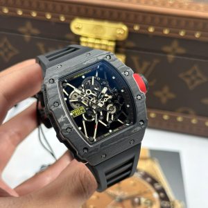 Richard Mille RM35-01 Rafael Nadal Vỏ Carbon NTPT Dây Cao Su Đen Rep Cao Cấp Xưởng ZF 49,9x43mm (2)