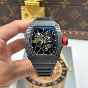 Richard Mille RM35-01 Rafael Nadal Vỏ Carbon NTPT Dây Cao Su Đen Rep Cao Cấp Xưởng ZF 49,9x43mm (2)
