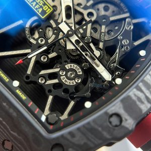 Richard Mille RM35-01 Rafael Nadal Vỏ Carbon NTPT Dây Cao Su Trắng Rep 11 Xưởng ZF 49,9x43mm (2)