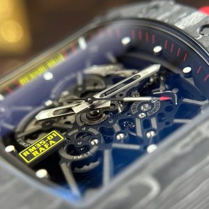 Richard Mille RM35-01 Rafael Nadal Vỏ Carbon NTPT Dây Cao Su Trắng Rep 11 Xưởng ZF 49,9x43mm (2)
