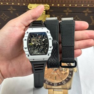 Richard Mille RM35-01 Rafael Nadal Vỏ Carbon NTPT Màu Trắng Replica 11 Xưởng ZF 49,9x43mm (2)
