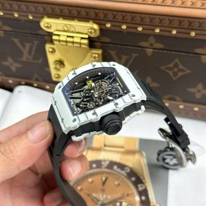 Richard Mille RM35-01 Rafael Nadal Vỏ Carbon NTPT Màu Trắng Replica 11 Xưởng ZF 49,9x43mm (2)
