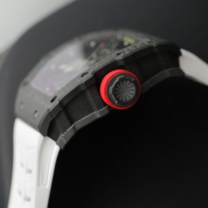 Richard Mille RM35-02 Replica Cao Cấp Vỏ Carbon Siêu Nhẹ Dây Cao Su Màu Trắng Xưởng ZF 44mm (2)