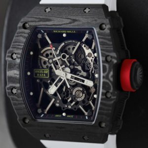 Richard Mille RM35-02 Replica Cao Cấp Vỏ Carbon Siêu Nhẹ Dây Cao Su Màu Trắng Xưởng ZF 44mm (2)