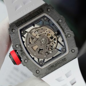 Richard Mille RM35-02 Replica Cao Cấp Vỏ Carbon Siêu Nhẹ Dây Cao Su Màu Trắng Xưởng ZF 44mm (2)