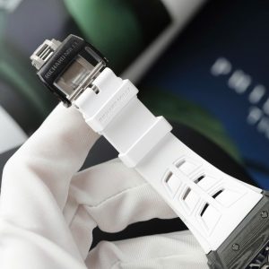 Richard Mille RM35-02 Replica Cao Cấp Vỏ Carbon Siêu Nhẹ Dây Cao Su Màu Trắng Xưởng ZF 44mm (2)