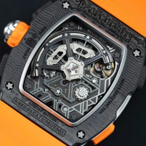 Richard Mille RM65-01 Replica 11 Vỏ Carbon Dây Cao Su Màu Cam 44.5×49 (2)