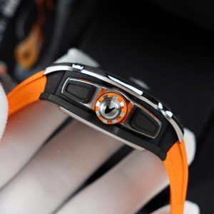 Richard Mille RM65-01 Replica 11 Vỏ Carbon Dây Cao Su Màu Cam 44.5×49 (2)