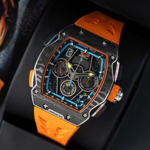 Richard Mille RM65-01 Replica 11 Vỏ Carbon Dây Cao Su Màu Cam 44.5×49 (2)