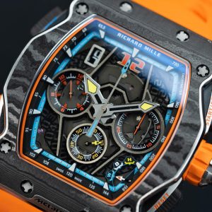 Richard Mille RM65-01 Replica 11 Vỏ Carbon Dây Cao Su Màu Cam 44.5×49 (2)