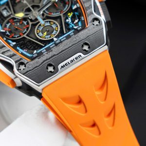 Richard Mille RM65-01 Replica 11 Vỏ Carbon Dây Cao Su Màu Cam 44.5×49 (2)