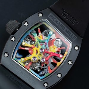 Richard Mille Replica 11 RM68-01 Cyril Kongo Vỏ Gốm Đen Dây Cao Su 45mm (2)