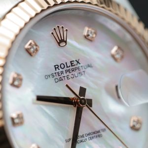 Rolex DateJust Mặt MOP Rep 11 Demi Vàng Hồng Dây Oyster Nhà Máy Clean 41mm (2)