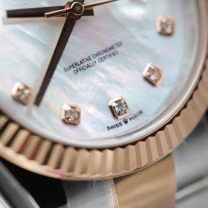 Rolex DateJust Mặt MOP Rep 11 Demi Vàng Hồng Dây Oyster Nhà Máy Clean 41mm (2)