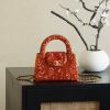 Túi Xách Chanel Kelly Like Auth Nữ Màu Đỏ Đính Cườm 20cm (2)
