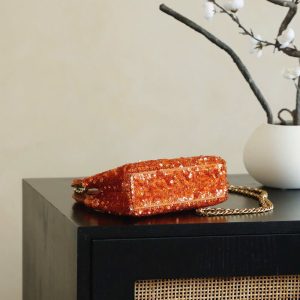 Túi Xách Chanel Kelly Like Auth Nữ Màu Đỏ Đính Cườm 20cm (2)