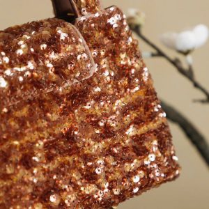 Túi Xách Nữ Chanel Kelly Màu Nâu Đính Cườm Like Auth 20cm (1)