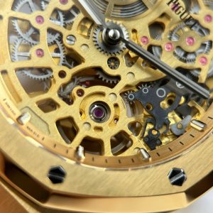 Audemars Piguet Rep Cao Cấp Royal Oak Jumbo Extra-thin Openworked 16204 Mặt Lộ Cơ Mạ Vàng Xưởng ZF 39mm (2)
