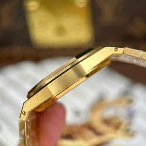 Audemars Piguet Rep Cao Cấp Royal Oak Jumbo Extra-thin Openworked 16204 Mặt Lộ Cơ Mạ Vàng Xưởng ZF 39mm (2)