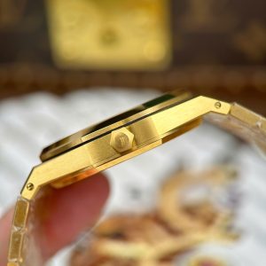 Audemars Piguet Rep Cao Cấp Royal Oak Jumbo Extra-thin Openworked 16204 Mặt Lộ Cơ Mạ Vàng Xưởng ZF 39mm (2)