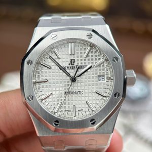 Audemars Piguet Replica 11 Royal Oak 15450 Mặt Trắng Dây Kim Loại Nhà Máy ZF 37mm (2)