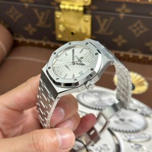 Audemars Piguet Replica 11 Royal Oak 15450 Mặt Trắng Dây Kim Loại Nhà Máy ZF 37mm (2)