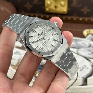 Audemars Piguet Replica 11 Royal Oak 15450 Mặt Trắng Dây Kim Loại Nhà Máy ZF 37mm (2)