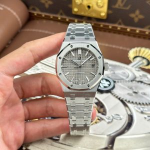 Audemars Piguet Replica 11 Royal Oak 15450 Mặt Xám Dây Kim Loại Nhà Máy ZF 37mm (2)