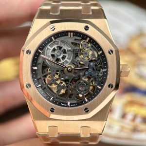 Audemars Piguet Replica 11 Royal Oak Jumbo Extra-thin Openworked 16204 Mặt Lộ Cơ Mạ Vàng Hồng Xưởng ZF 39mm (2)