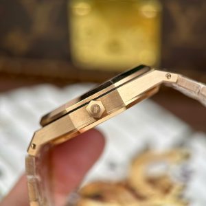 Audemars Piguet Replica 11 Royal Oak Jumbo Extra-thin Openworked 16204 Mặt Lộ Cơ Mạ Vàng Hồng Xưởng ZF 39mm (2)