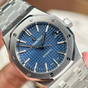 Audemars Piguet Replica Cao Cấp Royal Oak 15450 Mặt Xanh Dương Dây Kim Loại Nhà Máy ZF 37mm (2)