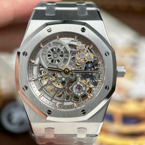 Audemars Piguet Royal Oak Jumbo Extra-thin Openworked 16204 Replica 11 Mặt Lộ Cơ Màu Trắng Nhà Máy ZF 39mm (2)