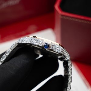 Cartier Santos Nữ Rep Cao Cấp Đính Full Kim Cương Moissanite Hong Kong 35 (2)