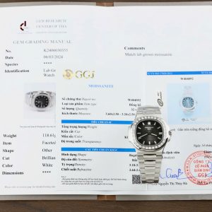 Patek Philippe Nautilus 5723 Mặt Xám Replica 11 Độ Kim Cương Moissanite Baguette 40mm (2)