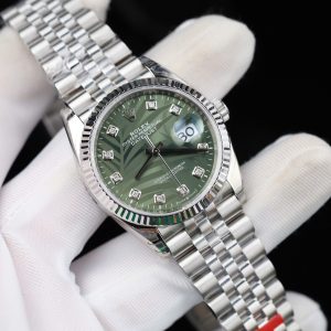 Rolex DateJust 126234 Replica 11 Mặt Họa Tiết Lá Cây Nhiệt Đới Cọc Số Đính Đá Nhà Máy VS 36mm (2)